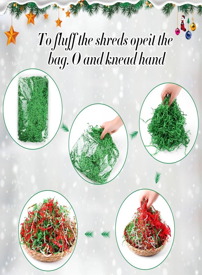 GlyinnHe Christmas Crinkle Cut Paper Shred 300g/10.6oz - Red, Green, Gold Raffia Confetti Filler for Gift Baskets, Boxes, Xmas Party Supply - Image 3